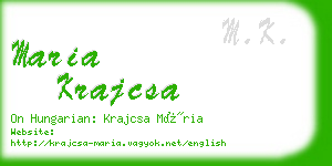 maria krajcsa business card